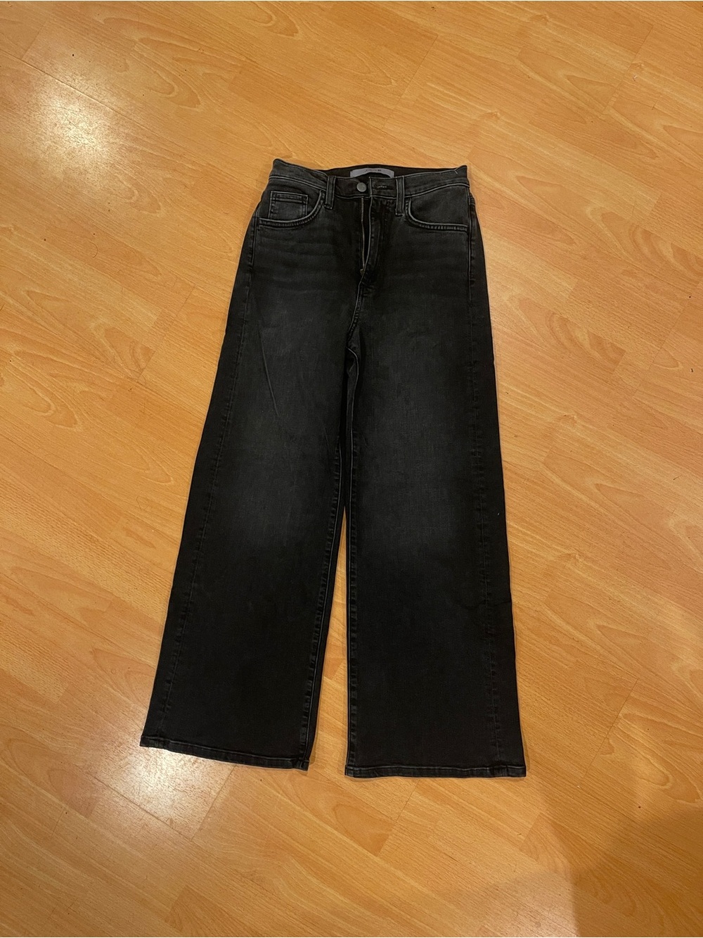 JOE'S JEANS HIGH RISE WIDE LEG ANKLE JEANS BLACK MEIRA SIZE 27 4